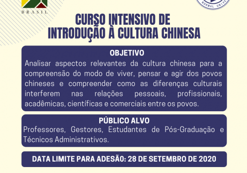 Banner Curso Intensivo de Introdução à Cultura Chinesa