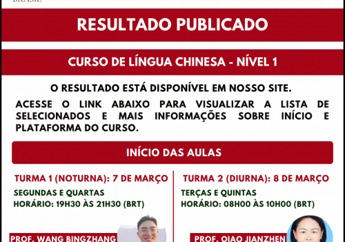 Banner - Curso e resultado de língua chinesa 2022